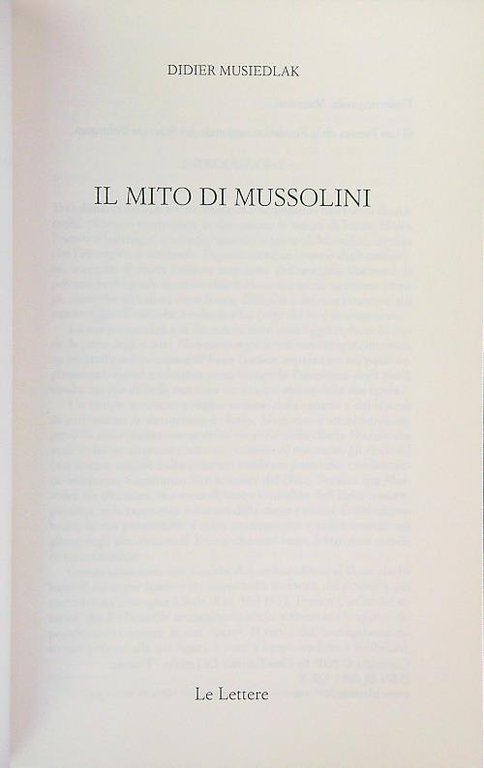 Il mito di Mussolini
