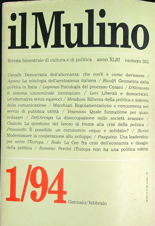 Il Mulino 1/94 n. 351