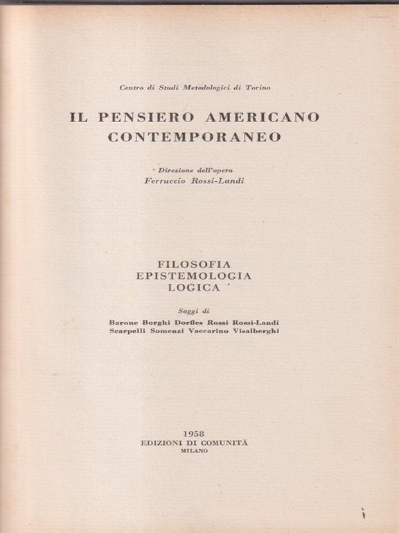 Il pensiero americano contemporaneo
