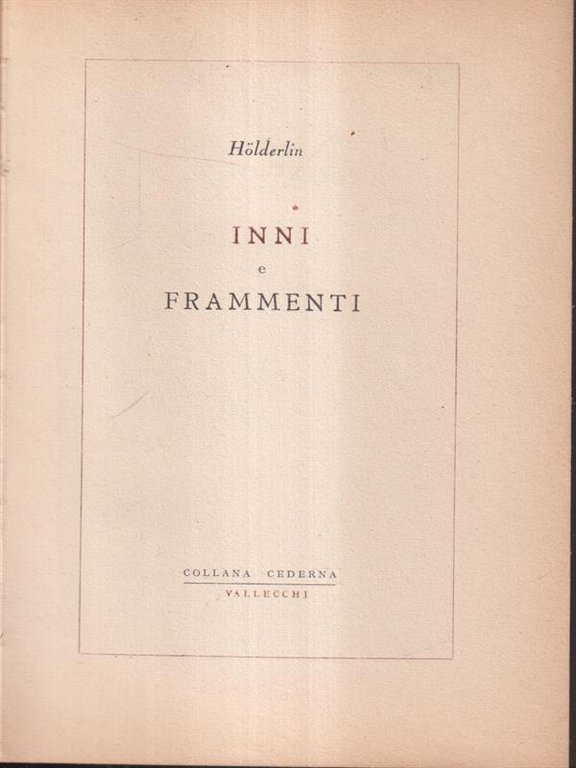 Inni e frammenti.