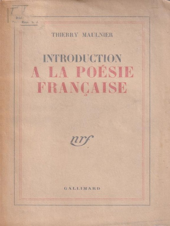 Introduction a la poesie francaise