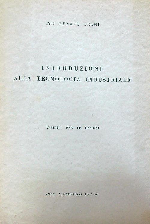 Introduzione alla tecnologia industriale