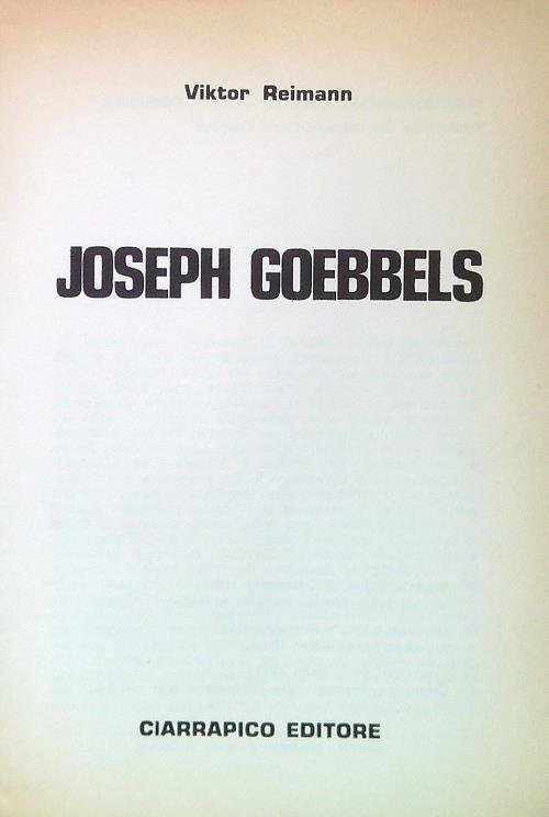 Joseph Goebbels | Immagine principale