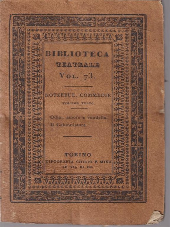Kotzebue commedie. Volume terzo