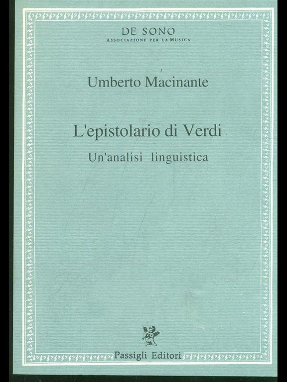 L'epistolario di Verdi.