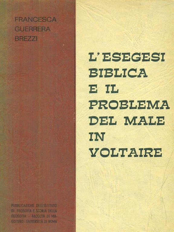 l'esegesi biblica e il problema del male in voltaire