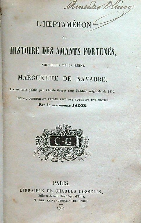 L'Heptameron ou histoire des amants fortunes