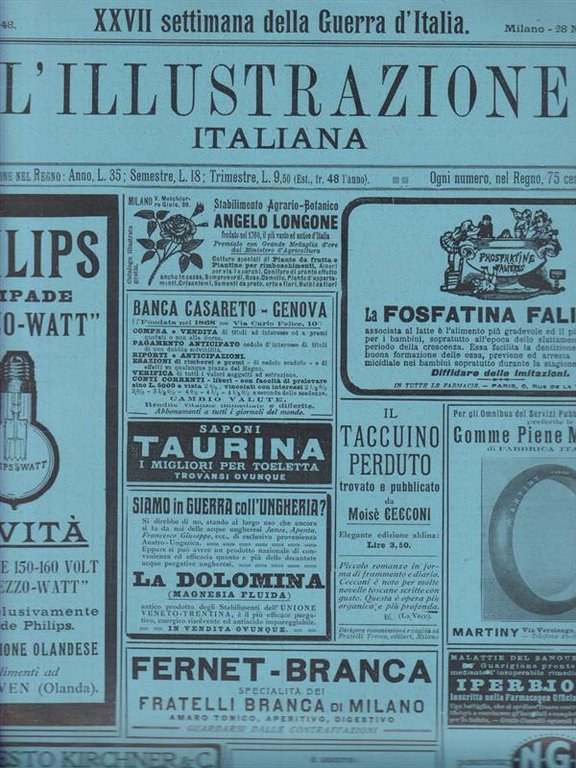 L'illustrazione Italiana 28 novembre 1915