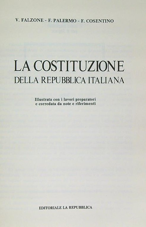 La costituzione della repubblica italiana