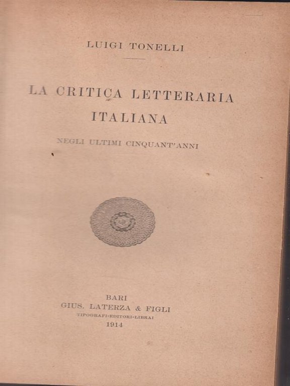 La critica letteraria italiana negli ultimi cinquant'anni