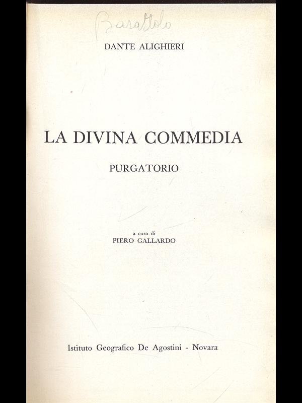 La Divina Commedia - Purgatorio