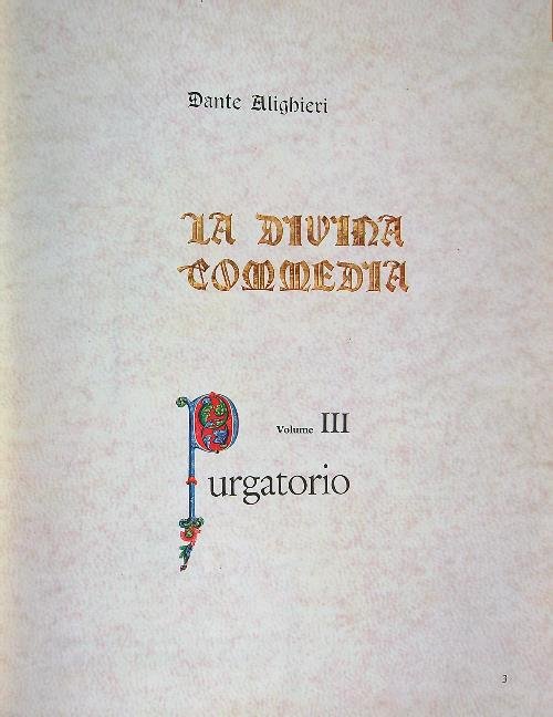 La Divina Commedia vol. 3 Purgatorio
