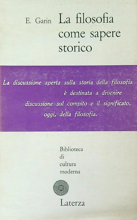 La filosofia come sapere storico