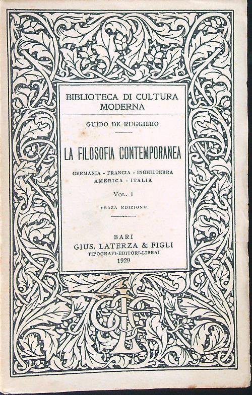 La filosofia contemporanea I