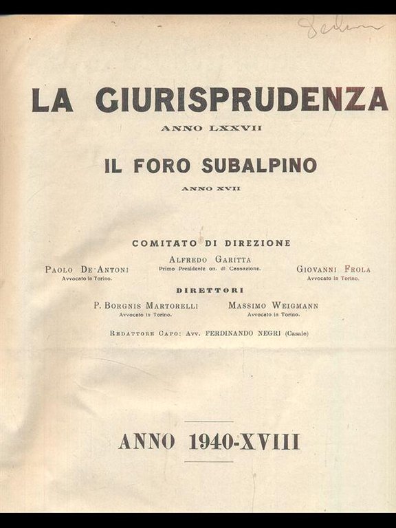 La giurisprudenza 1940