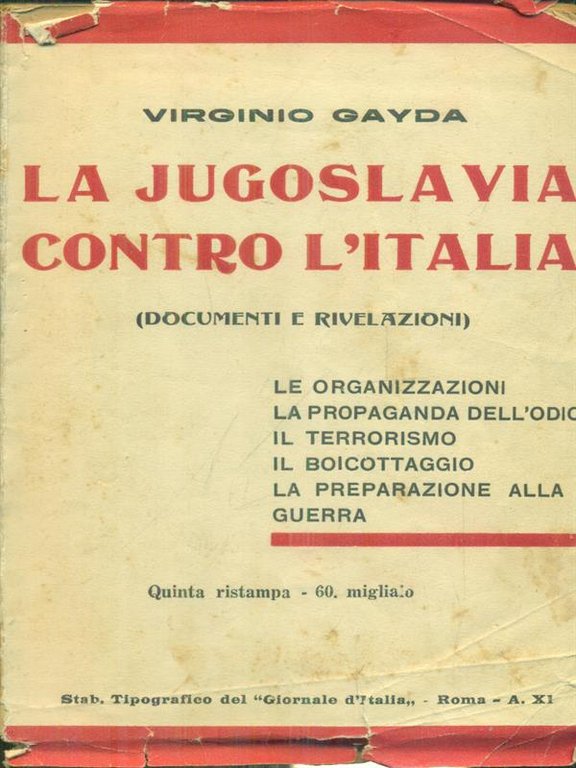 La Jugoslavia contro l'Italia