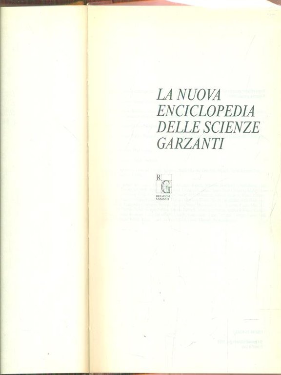 La nuova enciclopedia delle scienze Garzanti