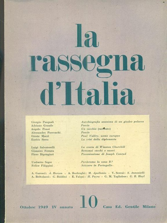 La rassegna d'Italia 10 / Ottobre 1949