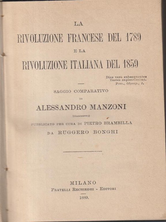 La rivoluzione francese del 1789 e la rivoluzione italiana del …