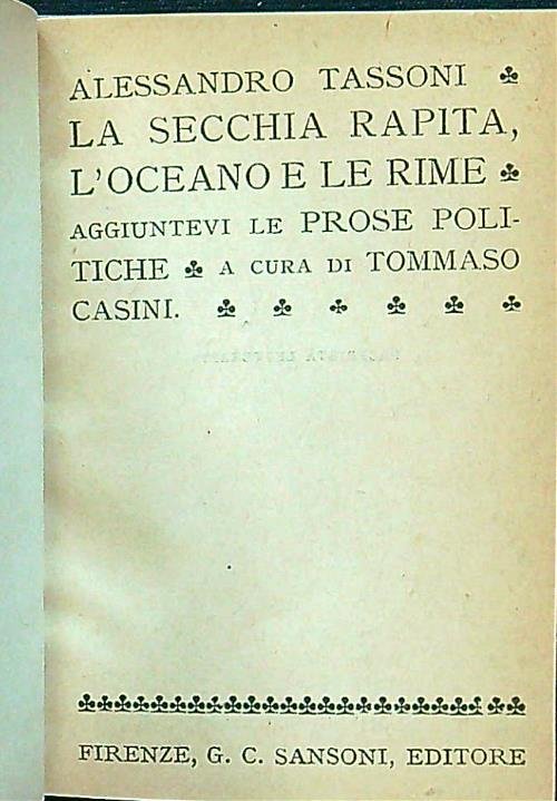 La secchia rapita, l'oceano e le rime