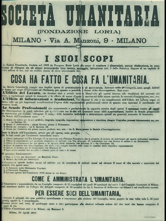 La Societa' Umanitaria 1893-1963