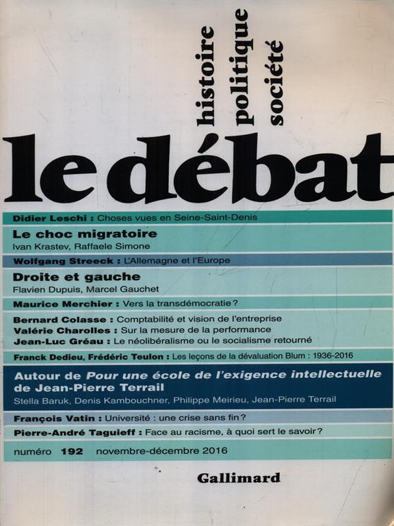 Le debat n.192/novembre-decembre 2016