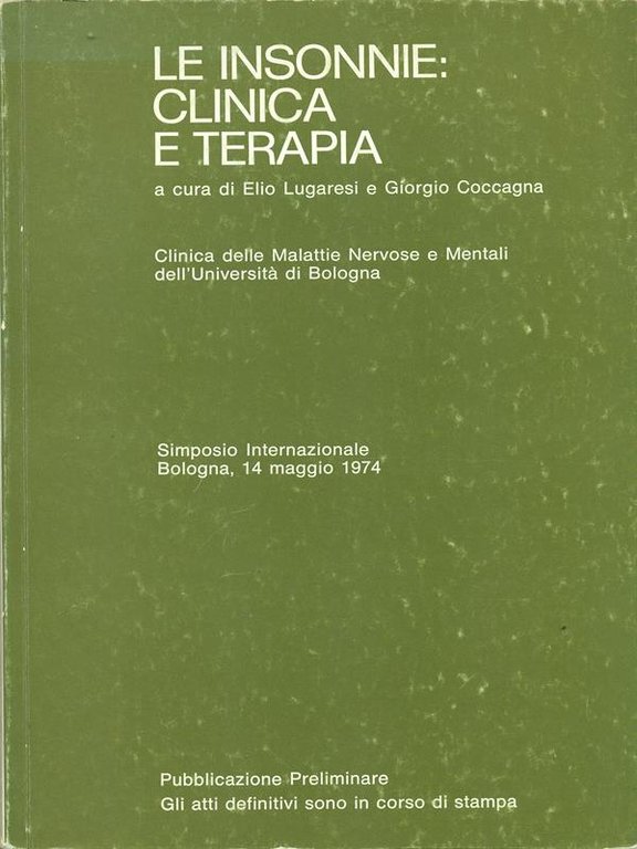 Le insonnie: clinica e terapia