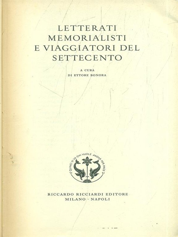 Letterati memorialisti e viaggiatori del settecento