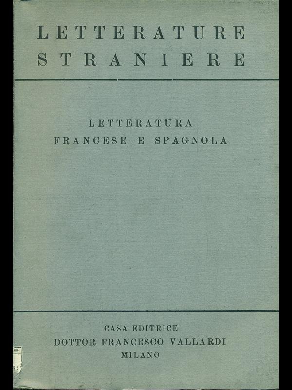 Letterature straniere: letteratura francese e spagnola