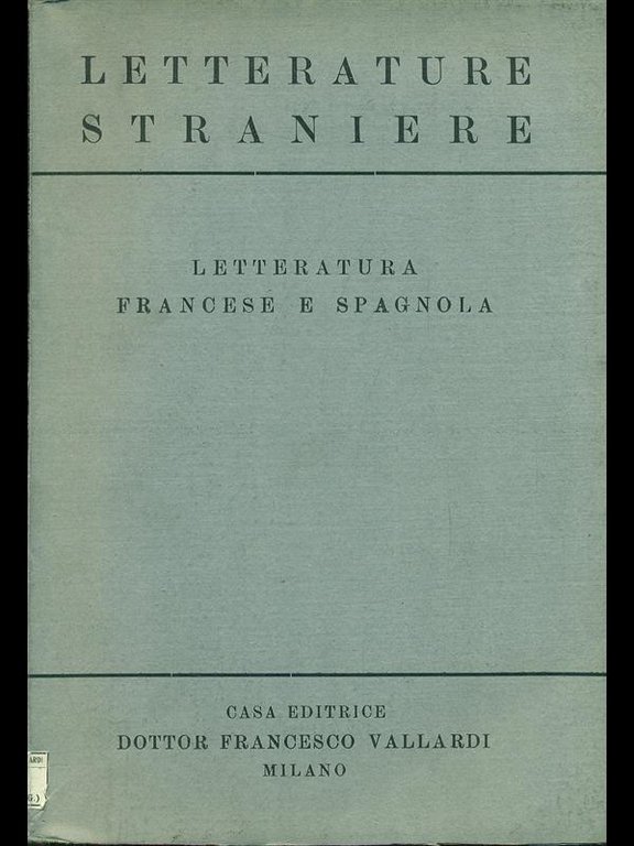 Letterature straniere: letteratura francese e spagnola