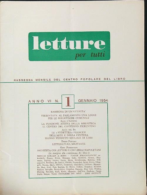 Letture per tutti 1/1954 | Immagine principale