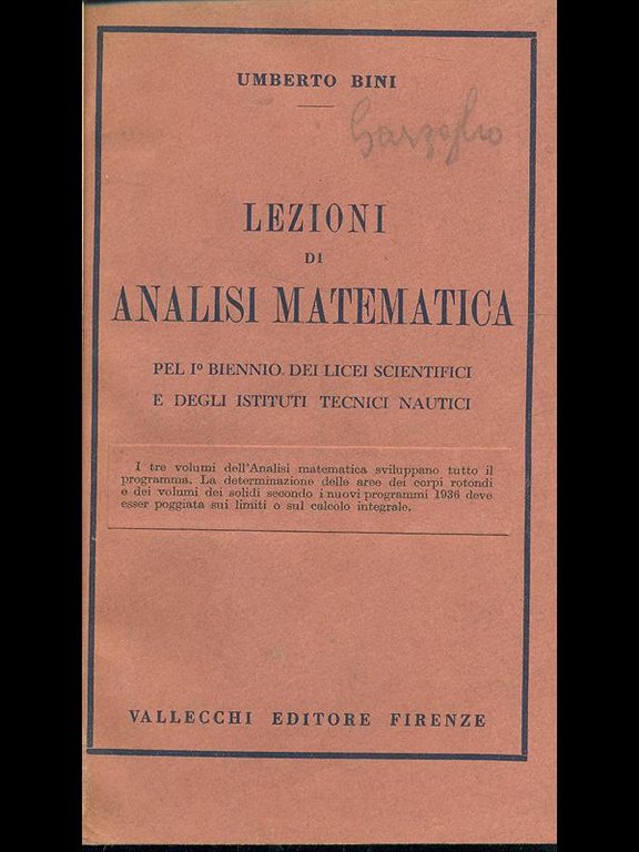 Lezioni di analisi matematica