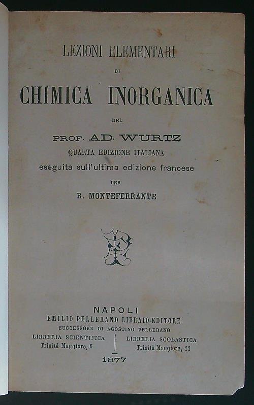 Lezioni elementari di chimica inorganica