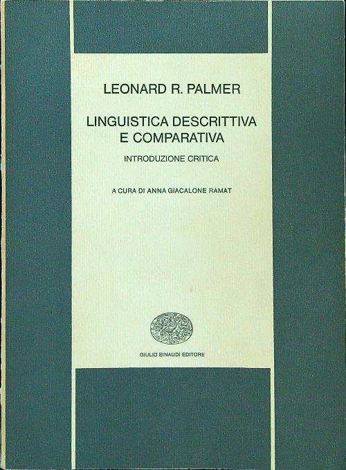 Linguistica descrittiva e comparativa