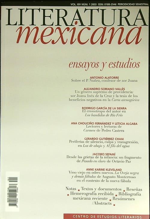 Literatura mexicana n. 1/2003
