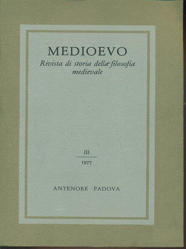 Medioevo - Rivista di storia della filosofia medievale vol.III