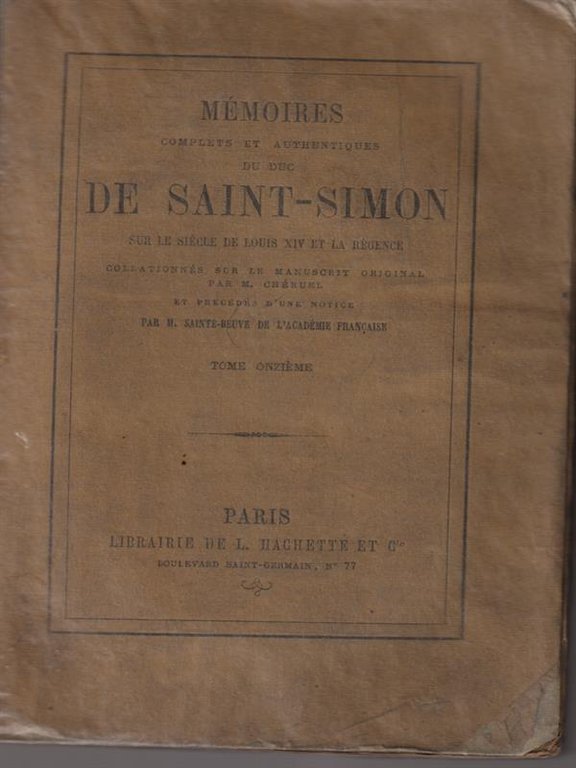 Memoires du duc de Saint-Simon tome XI