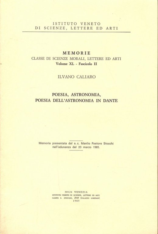 Memorie dell'Istituto Veneto. Vol XL - Fasc II - Scienze …
