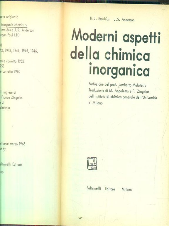 Moderni aspetti della chimica inorganica