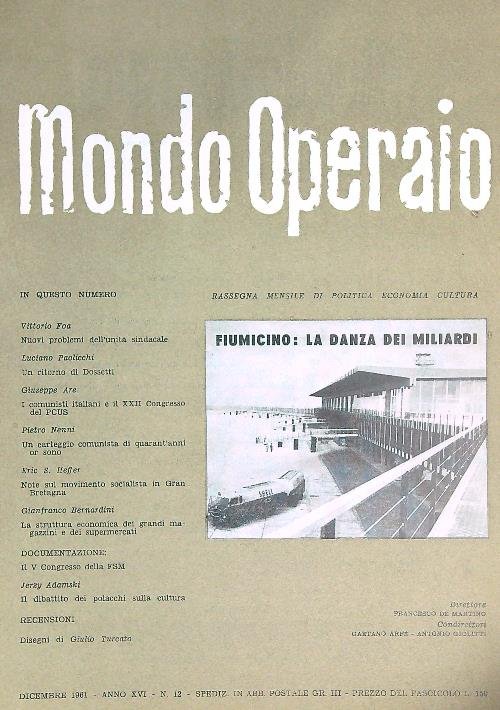 Mondo Operaio 12/1961