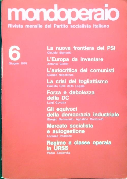 Mondoperaio - N. 6/Giugno 1978
