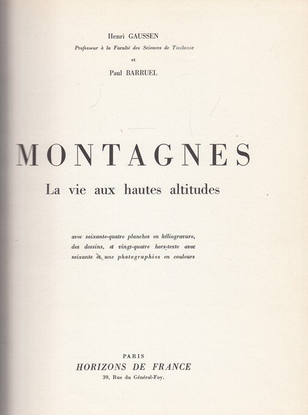 Montagnes. La vie aux hautes altitudes