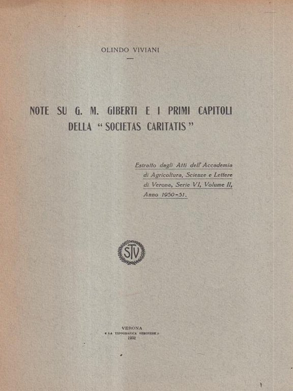 Note su G.M. Giberti e i primi capitoli della societas …