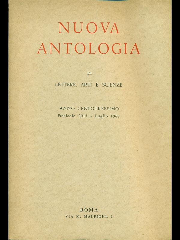 Nuova antologia di lettere, arti e scienze fasc. 2011