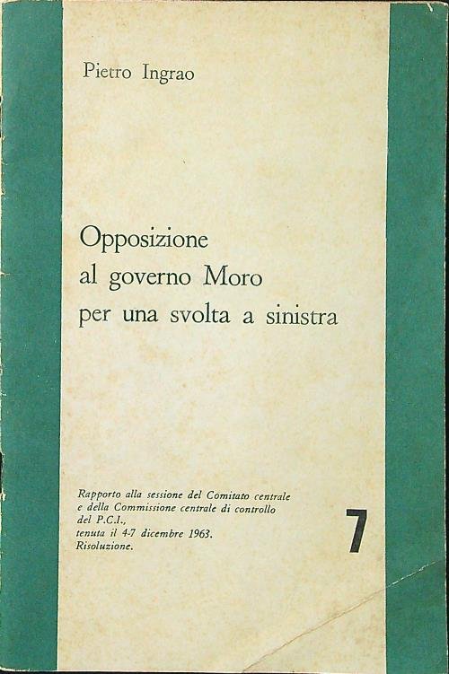 Opposizione al governo Moro per una svolta a sinistra