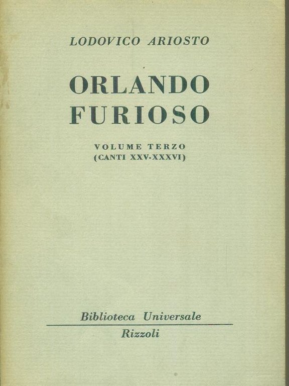 Orlando furioso Volume terzo