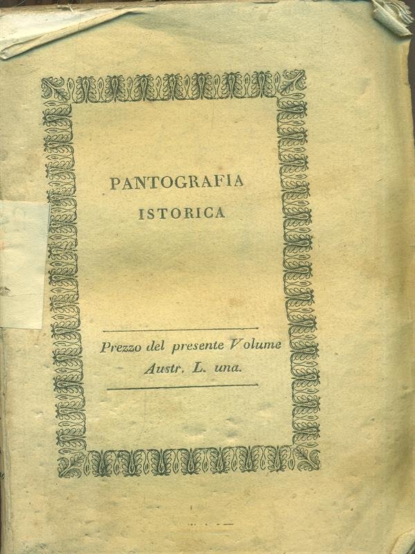 Pantografia Istorica Vol. XXIX | Immagine principale