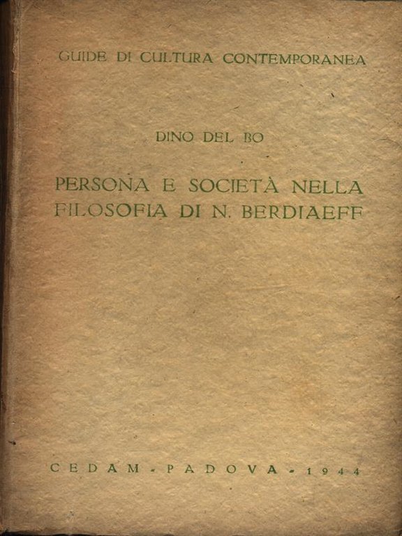 Persona e societa' nella filosofia di N. Berdiaeff