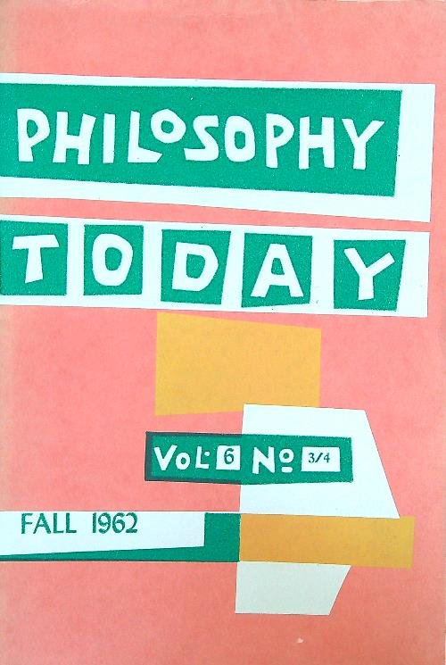 Philosophy today 6/3-4 Fall 1962