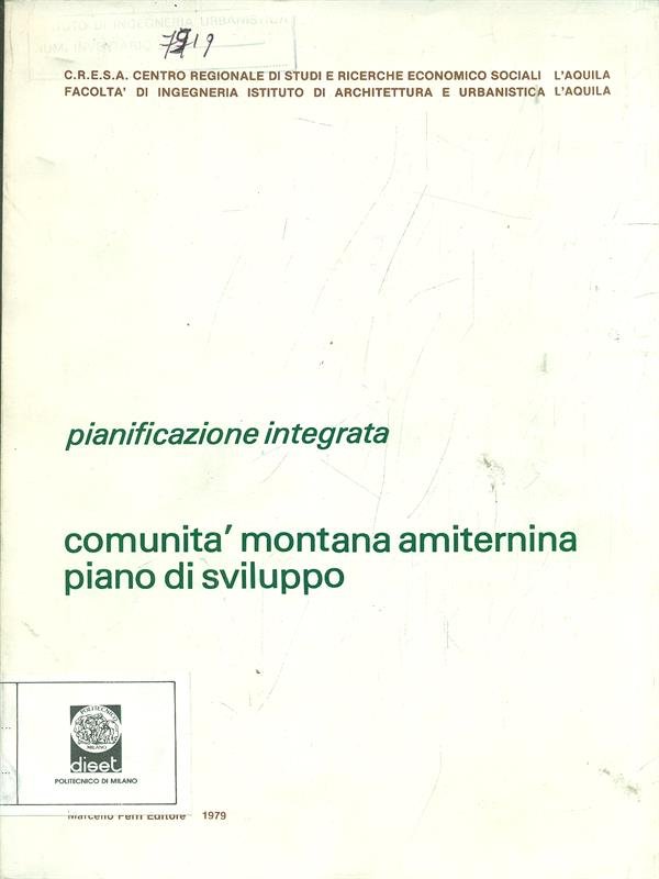 Pianificazione integrata - Comunita' montana amiternina piano di sviluppo